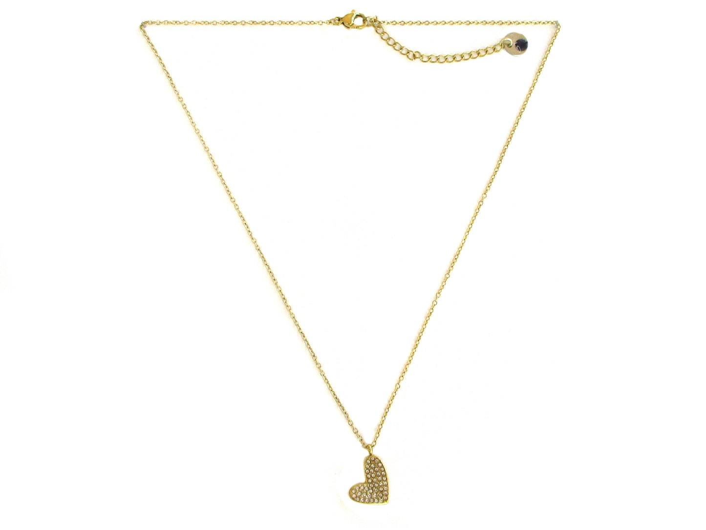 Collana con ciondolo a cuore e strass