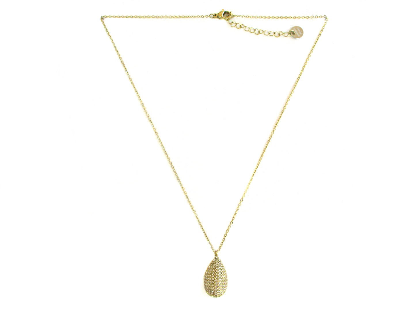 Collana con ciondolo drop e strass