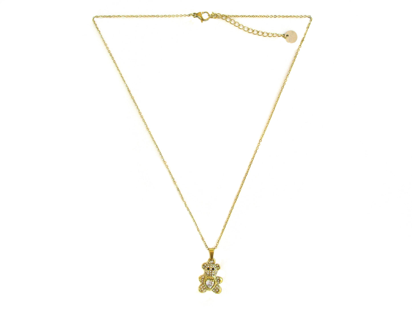 Collana con ciondolo a orsetto e strass